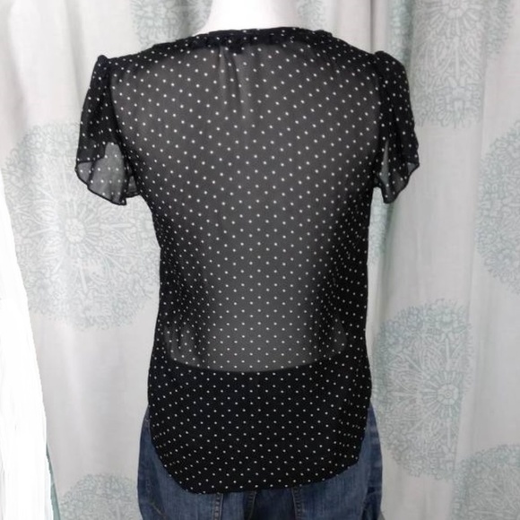 Lilly Rose Polka Dot Sheer Blouse - Size Small - Picture 3 of 4